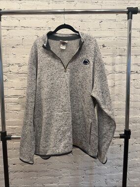 Champion Gray Heather Quarter-Zip Pullover with Penn State Logo
